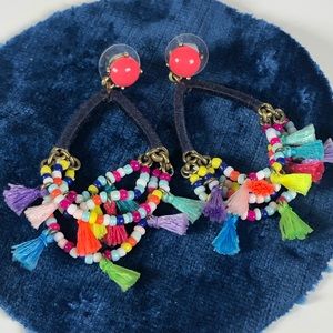 BaubleBar multicolored tassel drop earrings
